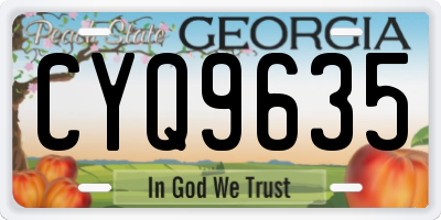 GA license plate CYQ9635