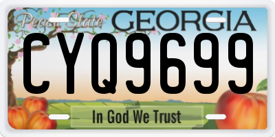 GA license plate CYQ9699