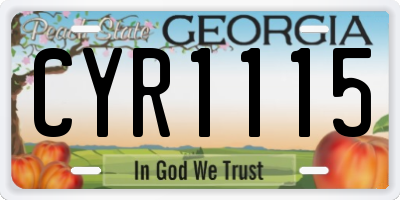 GA license plate CYR1115