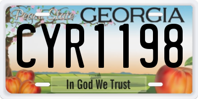 GA license plate CYR1198