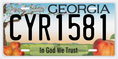 GA license plate CYR1581
