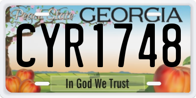 GA license plate CYR1748
