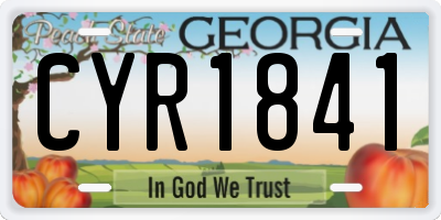 GA license plate CYR1841