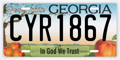 GA license plate CYR1867