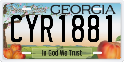 GA license plate CYR1881