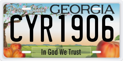 GA license plate CYR1906