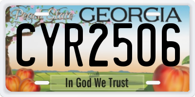 GA license plate CYR2506