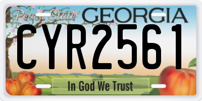 GA license plate CYR2561
