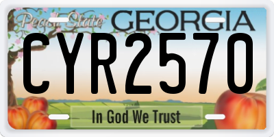 GA license plate CYR2570