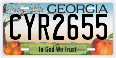 GA license plate CYR2655