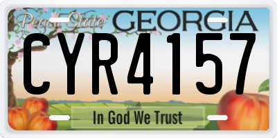 GA license plate CYR4157