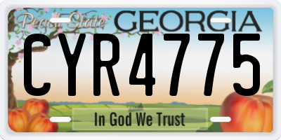 GA license plate CYR4775