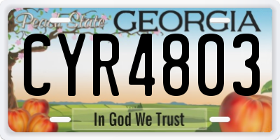 GA license plate CYR4803