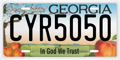 GA license plate CYR5050