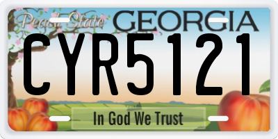 GA license plate CYR5121