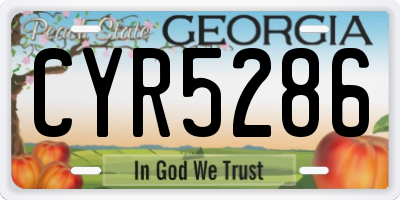 GA license plate CYR5286