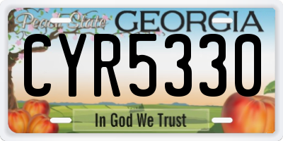 GA license plate CYR5330