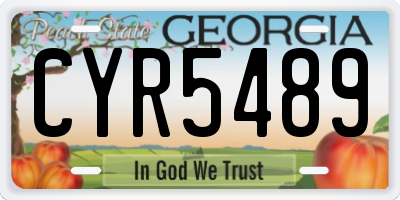 GA license plate CYR5489