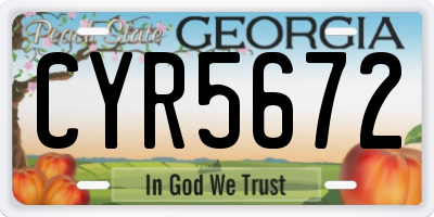 GA license plate CYR5672