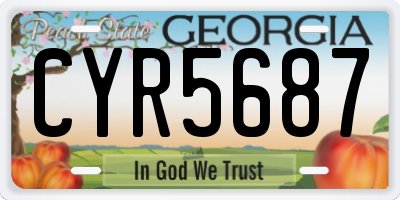 GA license plate CYR5687