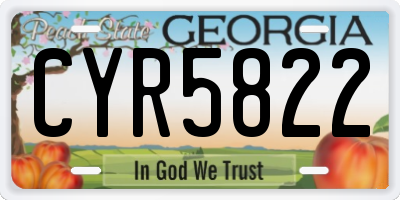 GA license plate CYR5822