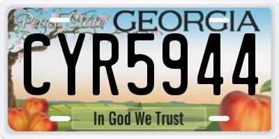 GA license plate CYR5944