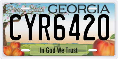 GA license plate CYR6420