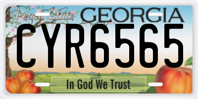 GA license plate CYR6565