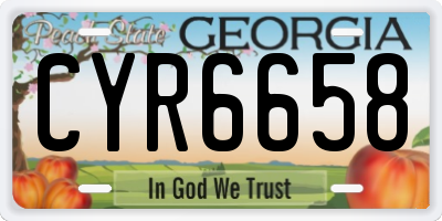 GA license plate CYR6658