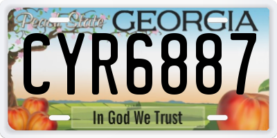 GA license plate CYR6887