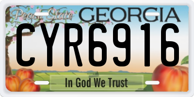GA license plate CYR6916