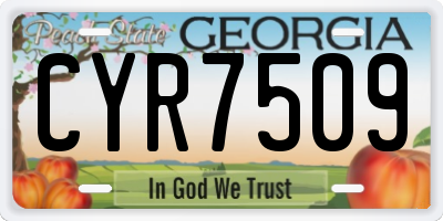 GA license plate CYR7509