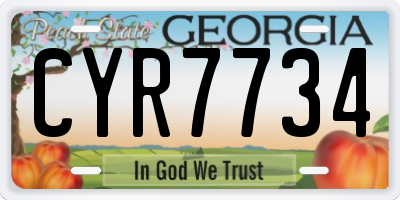 GA license plate CYR7734