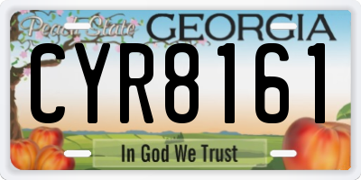 GA license plate CYR8161