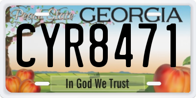 GA license plate CYR8471