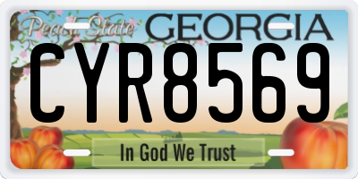 GA license plate CYR8569