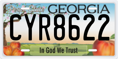 GA license plate CYR8622