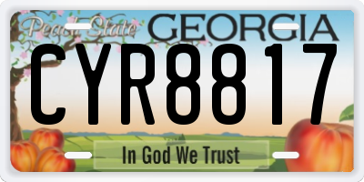 GA license plate CYR8817