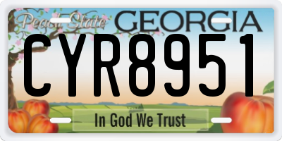 GA license plate CYR8951