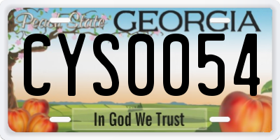 GA license plate CYS0054