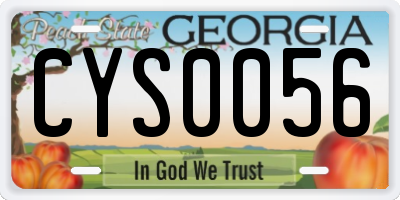 GA license plate CYS0056