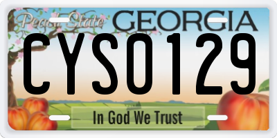 GA license plate CYS0129