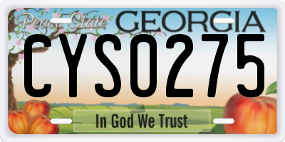 GA license plate CYS0275