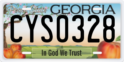 GA license plate CYS0328