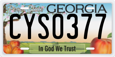 GA license plate CYS0377