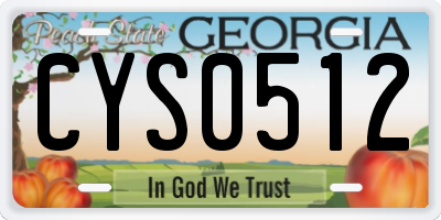 GA license plate CYS0512