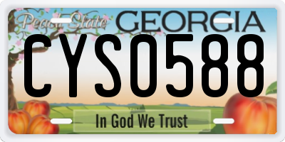 GA license plate CYS0588