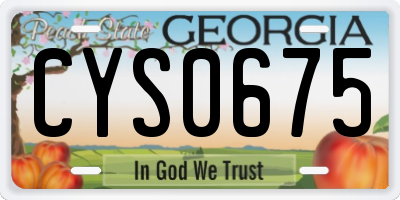 GA license plate CYS0675