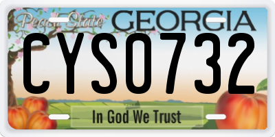 GA license plate CYS0732