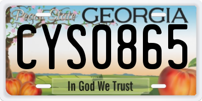 GA license plate CYS0865